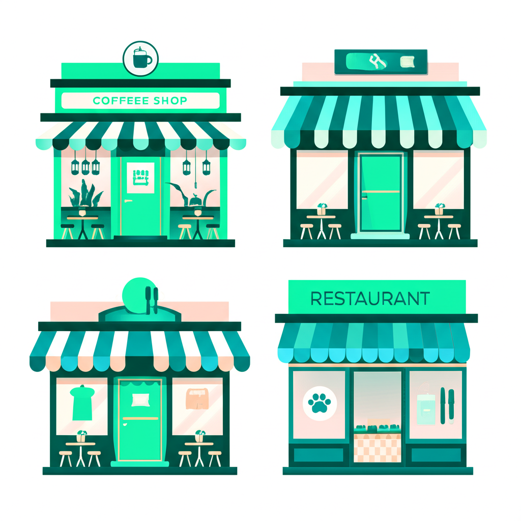 Illustration of local storefronts